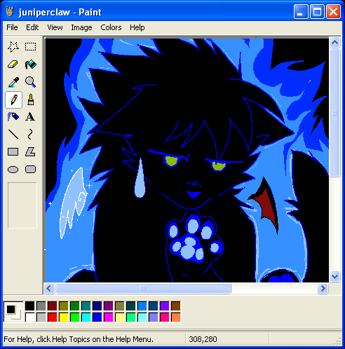 juniperclaw in a MSPaint windows