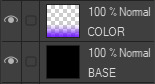 image of 2 different layers, one with a black base color called 