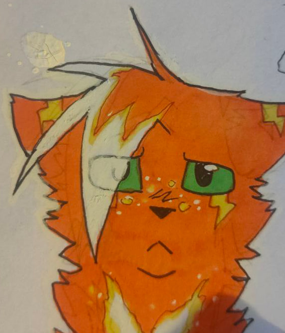 image of sparkpelt made with a black pen contour and alcohol markers on a paper