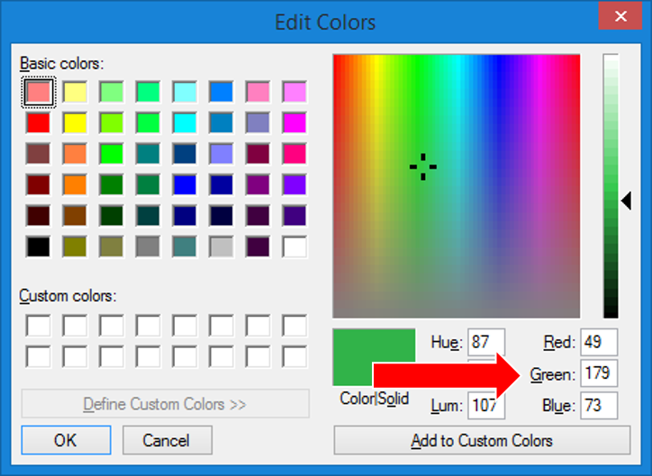 image of the mspaint color menu